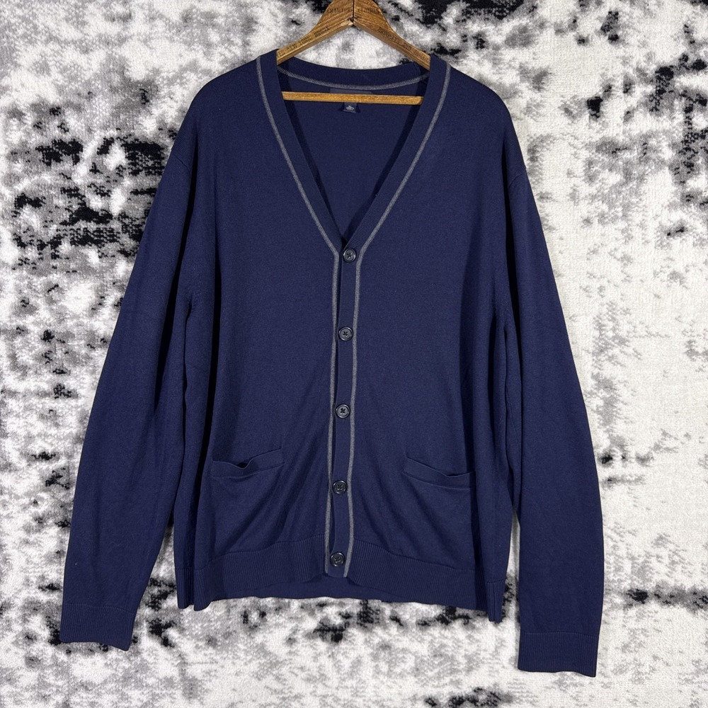Banana Republic Sweater Mens Size Extra Large Navy Silk Cotton‎ Cashmere V-Neck